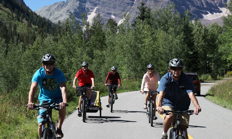Mountain Biking near the Maroon Bells in Colorado