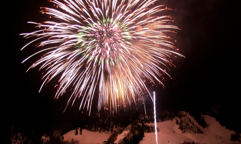 Aspen Snowmass Village Colorado Fireworks Winter