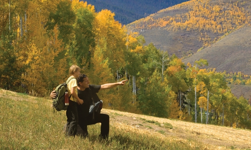 Family Kids Hiking Rocky Mountains Colorado Trail Aspens