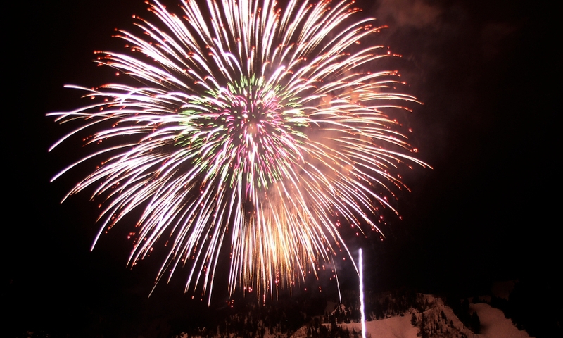 Aspen Snowmass Village Colorado Fireworks Winter